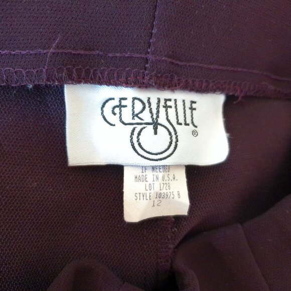 Cervelle, dark purple long pants, zipper on side - Picture 6 of 7